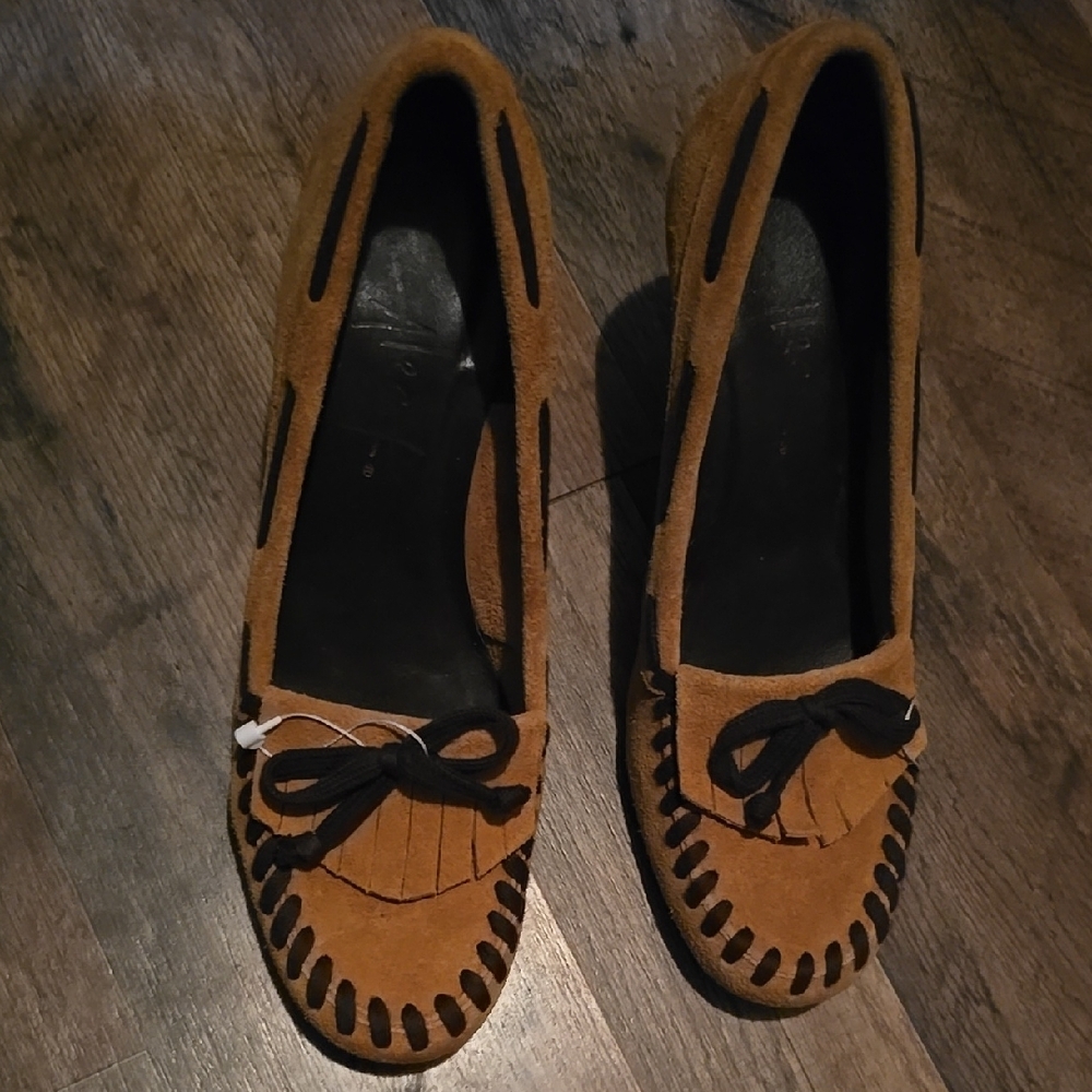 Brown and Black Moccasins with Suede Finish